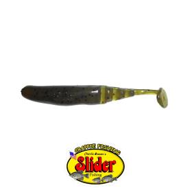 Slider 3" Double Action Grub - 7,5 cm - Green Pumpkin Black Flake