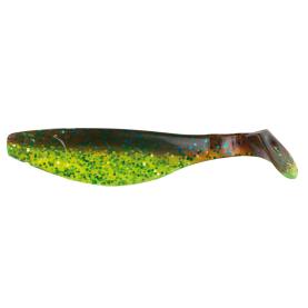 Relax Kopyto-River 4" (ca. 11,0 cm) grün (chartreuse)-Glitter / motoroil Glitter