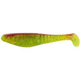 Relax Shark 4&quot; (ca. 11,0 cm) gr&uuml;n(chartreuse)-Glitter / rot