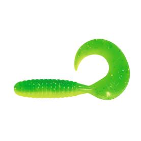 Relax Twister 4" - 8 cm fluogelb  / grün-glitter - 1 Stück