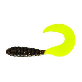 Relax Twister 2,5" - 6 cm motoroil gold glitter / fire tail - 1 Stück
