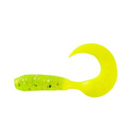 Relax Twister 2" - 4,5 cm grün(chartreuse) glitter / fire tail - 1 Stück