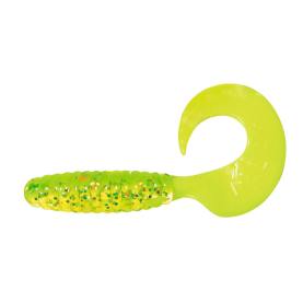Relax Twister 4" - 8 cm grün(chartreuse) glitter / fire tail - 1 Stück