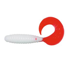 Relax Twister 4" - 8 cm reinweiss / red tail - 1 Stück