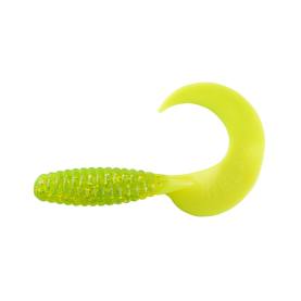 ShadXperts Xtra Fat Grub 5,5" - 13 cm grün(chartreuse) glitter / fire tail - 1 Stück