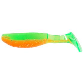 Relax Kopyto-Classic Gummifisch 3" - 8 cm - 10 Stück - orange-Glitter / fluogrün-Glitter - orange-Glitter / fluogreen-Glitter - ZipBag