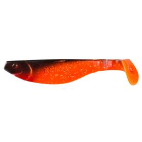 Relax Kopyto-River Gummifisch 4" - 11 cm - 10 Stück - orange-Glitter / schwarz - orange-Glitter / black - ZipBag