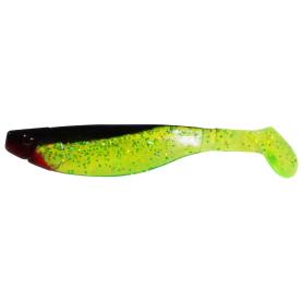 Relax Kopyto-River Gummifisch 5" - 13 cm - 5 Stück - grün(chartreuse)-Glitter / schwarz - green(chartreuse)-Glitter / black - ZipBag