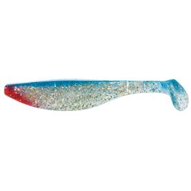 Relax Kopyto River 6" - 16 cm - klar silber-Glitter / blau - 5 Gummifische im Original Relax ZIP BAG