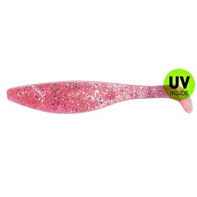Relax Kopyto River 6" - 16 cm - hot pink-Glitter Perleffekt - 5 Gummifische im Original Relax ZIP BAG
