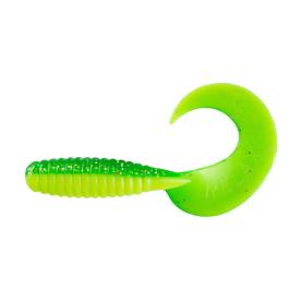 Relax Xtra Fat Grub 5,5" - 13 cm - 5 Stück - fluogelb / grün-glitter - silk / green-glitter - ZipBag