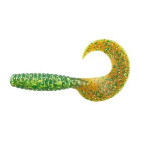 Relax Xtra Fat Grub 5,5" - 13 cm - 5 Stück - grün (chartreuse)-glitter / motoroil glitter - green (chartreuse)-glitter / motoroil glitter - ZipBag