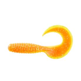 Relax Xtra Fat Grub 5,5" - 13 cm - 5 Stück - orange-glitter / fluogrün-glitter - orange-glitter / fluogreen-glitter - ZipBag