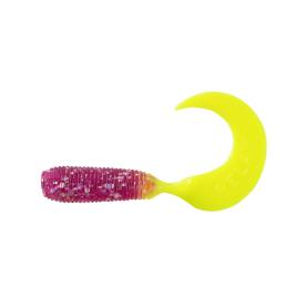 Relax Twister 2" - 4,5 cm - violett transparent glitter / fire tail - 5 Stk