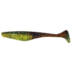 Big Bite Baits Swimming Jerk Minnow 4" - 8,5 cm grün (chartreuse)-Glitter / motoroil Glitter - 3 Stk