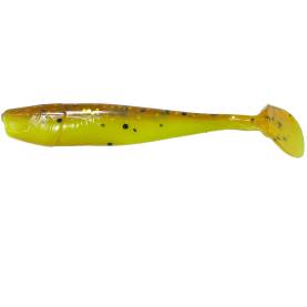 Relax King-Shad 3" (ca. 8,0 cm) motoroil glitter fluo yellow glitter