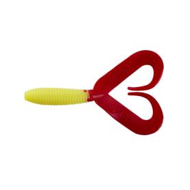 Relax Twister 3" Doppelschwanz - 7 cm fluogelb / red tail