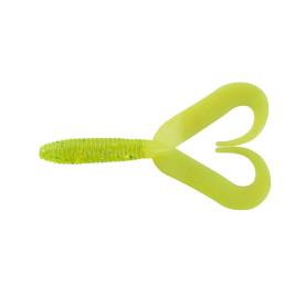 Relax Twister 3" Doppelschwanz - 7 cm grün(chartreuse) glitter / fire tail