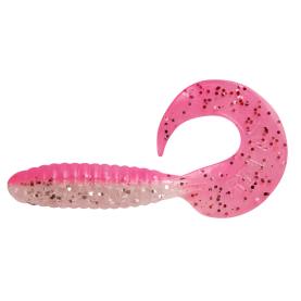 Relax Twister 4" - 8 cm bubblegum / klar silber Glitter - 5 Stück